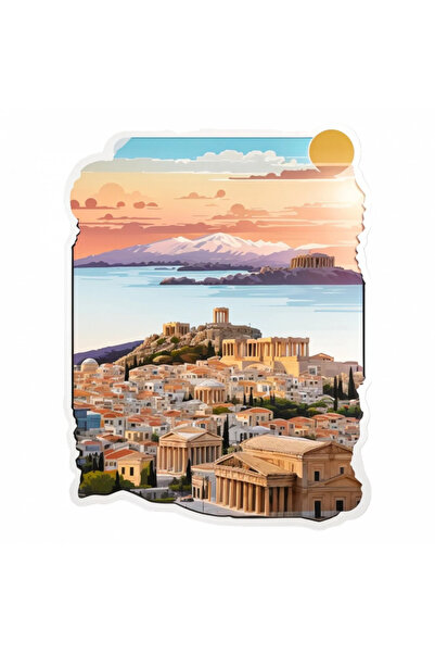 INOVATIX Σετ 8 τεμαχίων, Αυτοκόλλητο τοπίο της πόλης των Αθηνών, INOVATIX®. 6...