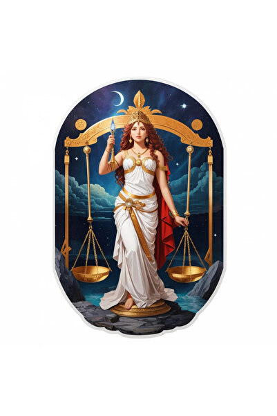 INOVATIX Set de 8 piese, autocolant Fată cu farfurii simbol al zodiei Balanță...