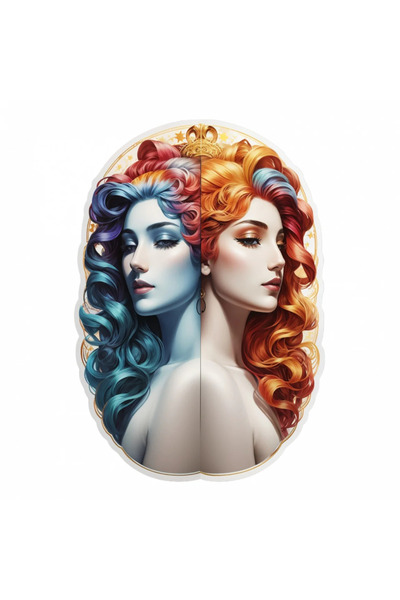 INOVATIX Σετ 8 τεμαχίων, Αυτοκόλλητο Κορίτσια με το ζώδιο Δίδυμοι,, INOVATIX®...