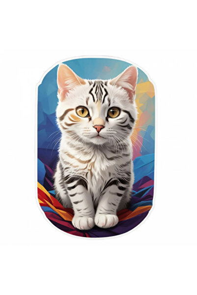 INOVATIX Set de 8 bucăți, autocolant pisică American Shorthair, INOVATIX®. 6 cm