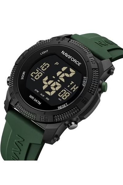 Naviforce Men Digital LED Watch Luxury Big Dial Wristwatch 5ATM Waterproof Silicone Watch