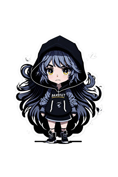 INOVATIX Set de 8 piese, autocolant Fată cu păr argintiu, INOVATIX®. 6 cm