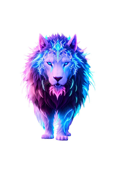 INOVATIX Set de 8 bucăți, autocolant leu neon, INOVATIX®. 6 cm