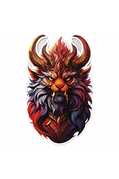 INOVATIX Set de 8 piese, autocolant Demon Stolas cu coarne, INOVATIX®. 6 cm