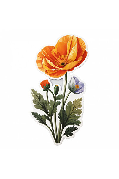 INOVATIX Set de 8 piese, autocolant cu mac californian, frunze și muguri, INO...