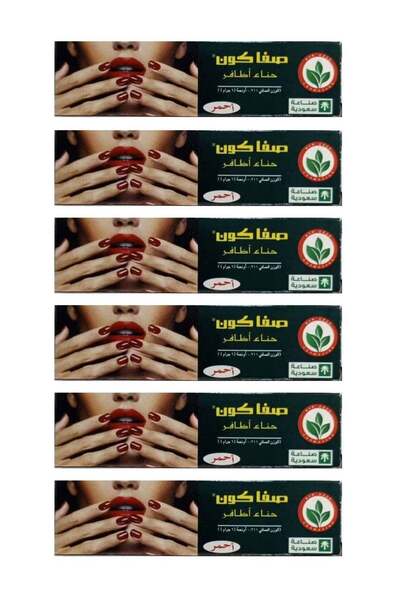 SAFA عبوة من 6 أظافر حناء حمراء - 6 × 6 جم