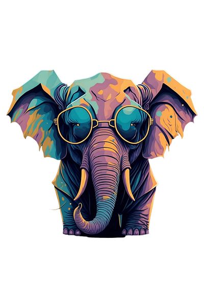 INOVATIX Set of 8 pieces, Stylish Elephant Sticker, INOVATIX®. 6 cm
