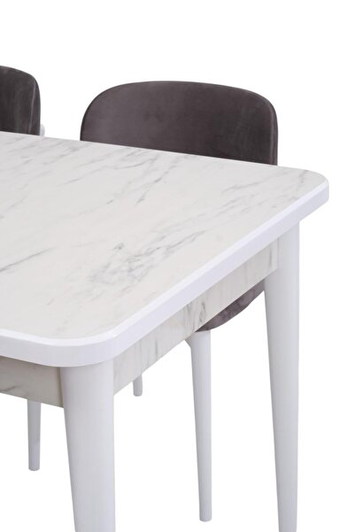 Erezogulları Mobilya Duru MDF Lak Panel Açılır Yemek Mutfak Masası 90x160