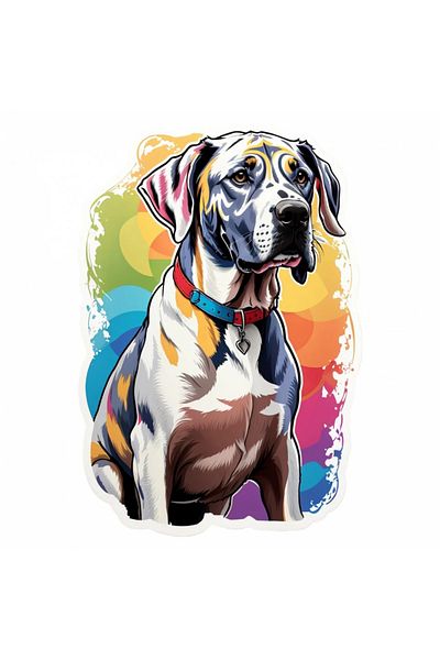 INOVATIX Set de 8 bucăți, autocolant pentru câine ciobănesc german cu zgardă, INOVATIX®. 6 cm