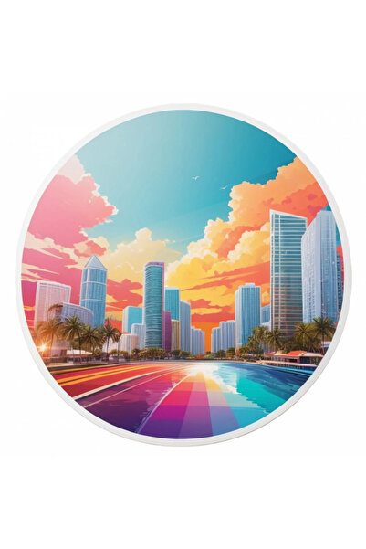 INOVATIX Set de 8 piese, autocolant City Miami zgârie-nori, INOVATIX®. 6 cm