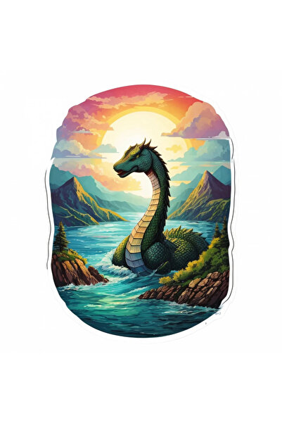 INOVATIX Set de 8 piese, autocolant Monstrul din Loch Ness pe lac, INOVATIX®....