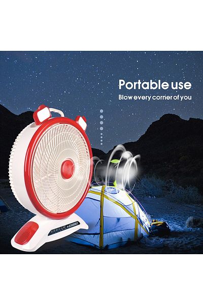 Generic STARGOLD 14-Inch Rechargeable Table Fan with Remote & LED Light, 3-Speed Desk Fan for Home/Office