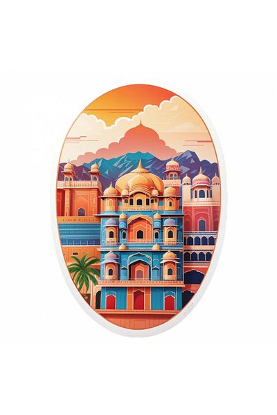 INOVATIX Set of 8 pieces, Jaipur City Sticker, INOVATIX®. 6 cm