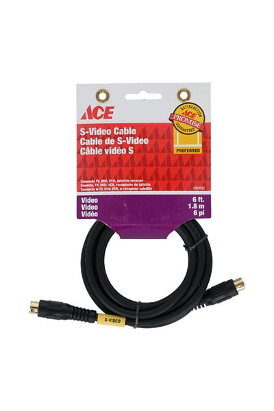 ACE High Quality PVC and Copper DVD-VCR Audio Video Cable Black 6ft