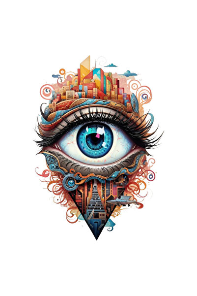 INOVATIX Set de 8 piese, autocolant Ochiul în centrul orașului, INOVATIX®. 6 cm