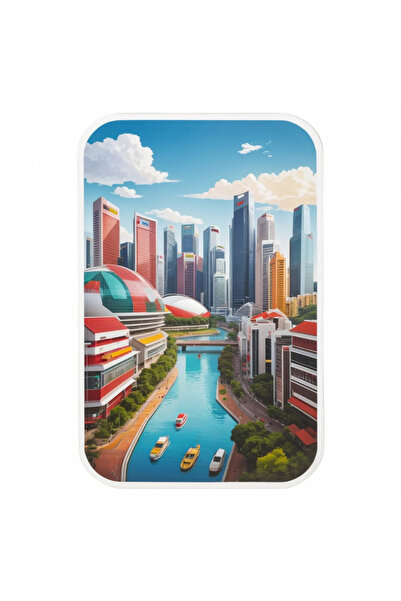 INOVATIX Set de 8 bucăți, autocolant canal Singapore City, INOVATIX®. 6 cm