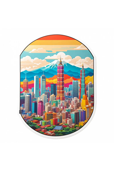 INOVATIX Set de 8 autocolante cu orașul Taipei, INOVATIX®. 6 cm