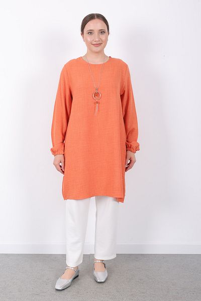 Linvey Gift Summer Women's Tunic Casual Slim Sofia Linen Necklace Tunic with Wide Size Options