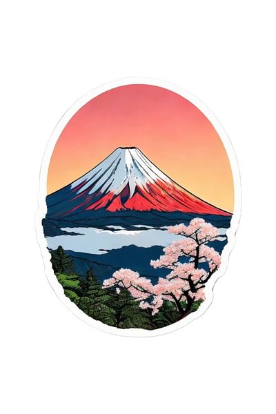 INOVATIX Set of 8, Mount Fuji Sticker, INOVATIX®. 6 cm