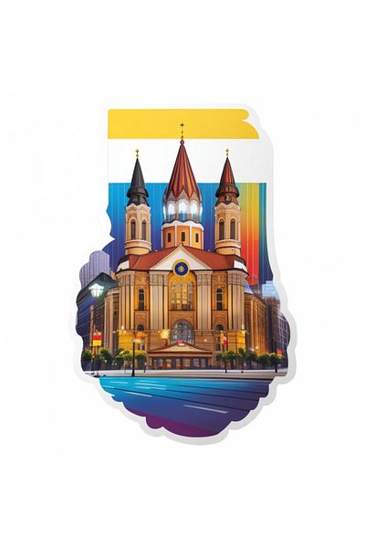 INOVATIX Set de 8 bucăți, autocolant orașul românesc, INOVATIX®. 6 cm