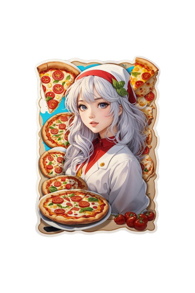 INOVATIX Set de 8 bucăți, autocolant cu pizza, INOVATIX®. 6 cm