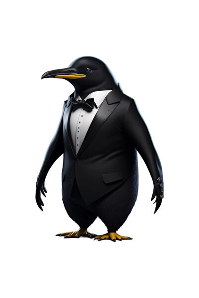 INOVATIX Set de 8 piese, autocolant pinguin în smoking, INOVATIX®. 6 cm