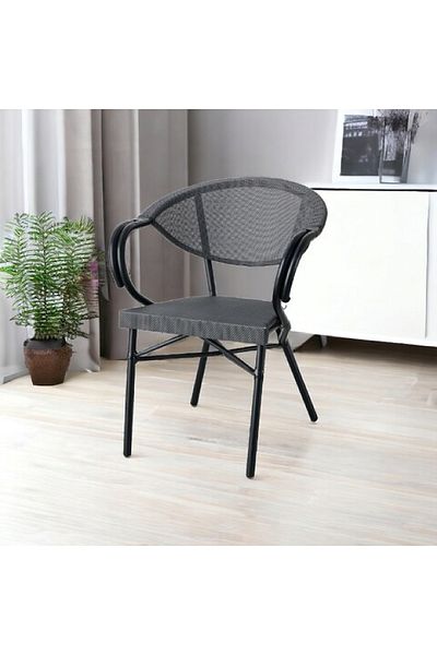 rexa Black rattan single chair 82x60x57 cm