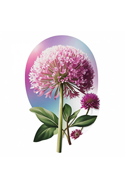 INOVATIX Set de 8 bucăți, autocolant floare Allium cu boboc, INOVATIX®. 6 cm