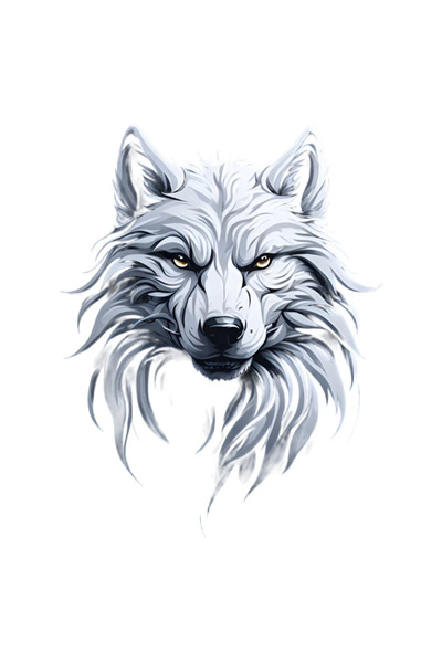 INOVATIX Σετ 8 τεμαχίων, Αυτοκόλλητο Λευκός Λύκος, INOVATIX®. 6 εκ.