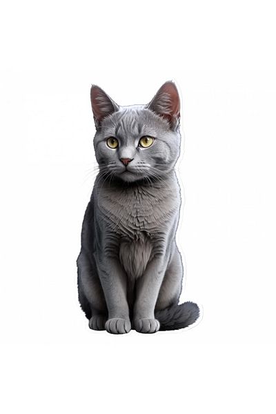INOVATIX Set of 8 pieces, Russian Blue Cat Sticker, INOVATIX®. 6 cm