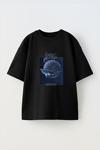 Anetos Tricou Gojira From Mars Front cu imprimeu Cotton Black supradimensionat