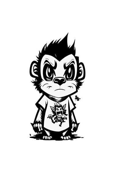 INOVATIX Set de 8 piese, autocolant maimuță furioasă, INOVATIX®. 6 cm