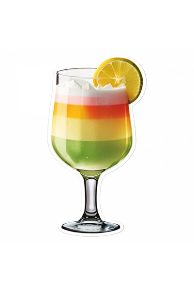 INOVATIX Set de 8 piese, autocolant Cocktail Pisco sour, INOVATIX®. 6 cm