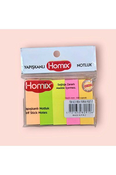 HOMİX Homix 3 Pack Adhesive Colored Finger Post-It Note Holder 5 Pcs