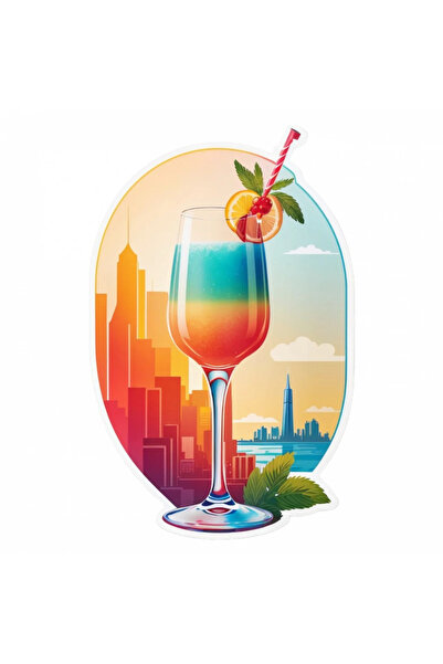 INOVATIX Set de 8 piese, autocolant cocktail cu pai, INOVATIX®. 6 cm