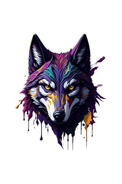 INOVATIX Set de 8 bucăți, autocolant cap de lup, INOVATIX®. 6 cm