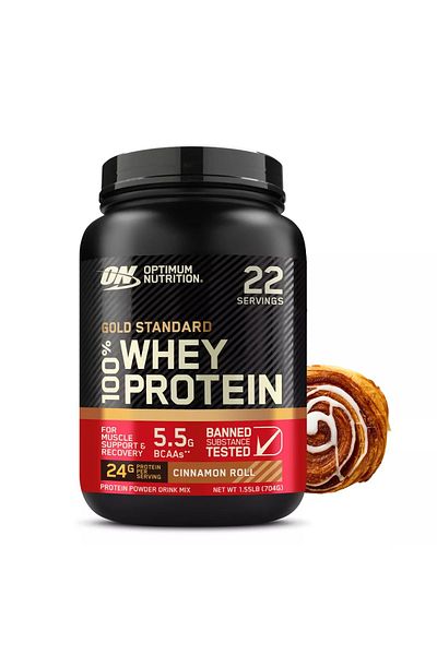 Optimum Nutrition Gold Standard 100% Whey Protein, Cinnamon Roll, 1.5 LB