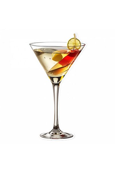 INOVATIX Set of 8 pieces, Sticker Cocktail dirty martini, INOVATIX®. 6 cm