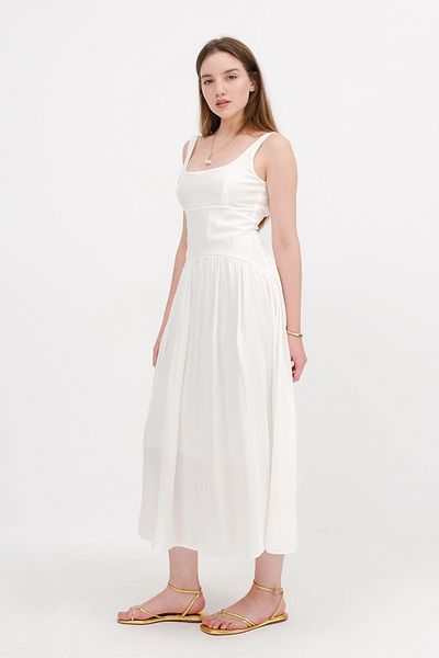 Addax Square Neck Midi Dress E17379