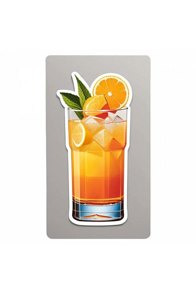 INOVATIX Set of 8 pieces, Sticker Cocktail Harvey wallbanger, INOVATIX®. 6 cm