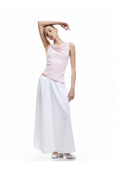 Koton New Season Slim Fit Degaje Collar Asymmetrical Sleeveless Viscose Blouse