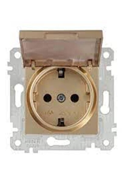 Mutlusan RİTA MEK TUŞ KAPAKLI TOPRAKLI PRİZ ANTİK ALTIN