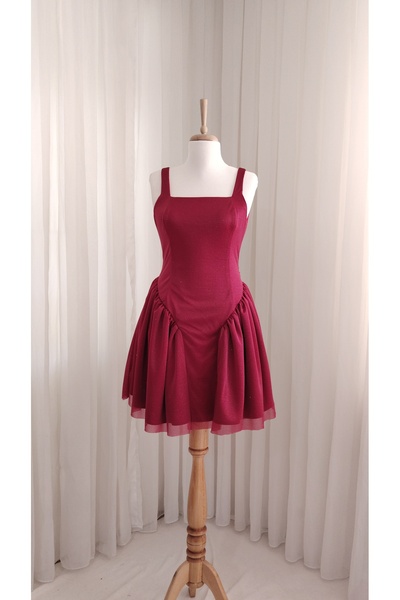 Glorvia Simli Fiyonklu Elbise