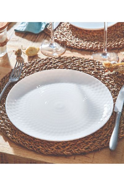 Luminarc Pampille Dishwasher and Microwave Safe Tempered Glass Dinner Plate White 25cm
