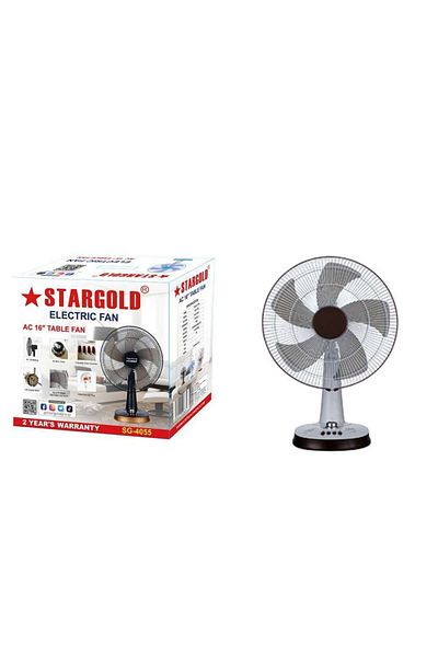 Generic STARGOLD 16-Inch Table Fan, 55W Quiet Motor, 3-Speed Settings, 5-Blade Design with 90° Oscillation