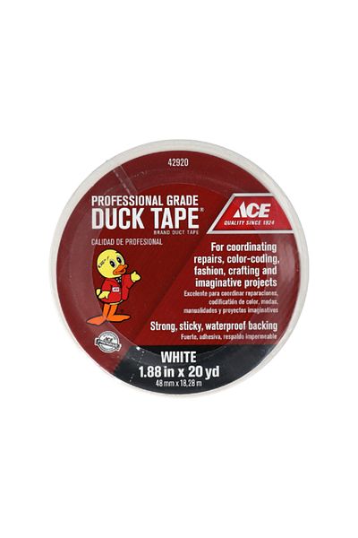 ACE Water-Resistant Professional Grade Duck Tape White 1.88inch x 20yd