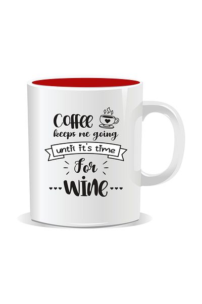 OEM Personalized coffee mug, Coffee keeps me going - Red interior