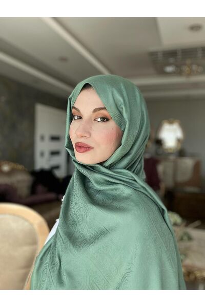 MODA ŞAL MONOGRAM CU MODEL ETNIC MİNELEŞARP - CULOARE VERDE