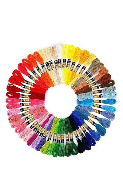 unbranded 50 pieces of rainbow-colored embroidery floss