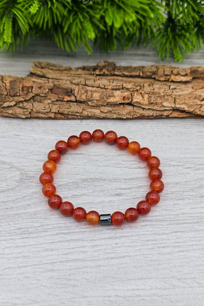 SİLVERA TELKARİ Agate Prayer Beads and Bracelet Natural Stone Agate Set 8 mm Bt028